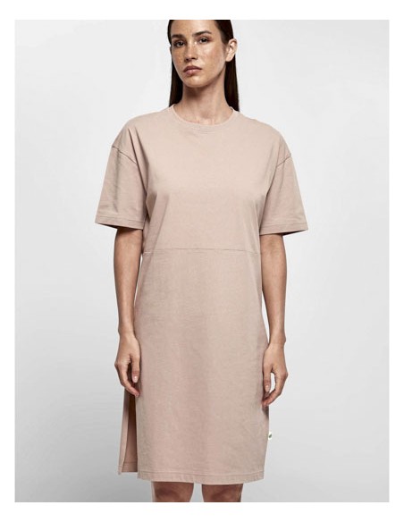 BUI-BY181-Ladies Organic Oversized Slit Tee Dress 2